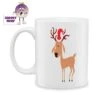 Reindeer With Santa Hat Standard Mug -CheekyNeep Store 10oz ceramic mug reindeer CN 0001 0477 by cheekyneep com