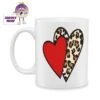 Two Heart (Leopard) Standard Mug -CheekyNeep Store 10oz ceramic mug two heart leopard CN 0001 0334 by cheekyneep com