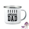 Enamel Camping Mug Showing "Awesome Dad" 2 Enamel Camping Mug Showing "Awesome Dad" -CheekyNeep Store 10oz enamel camping mug awesome dad CN 0003 0049 by cheekyneep.com