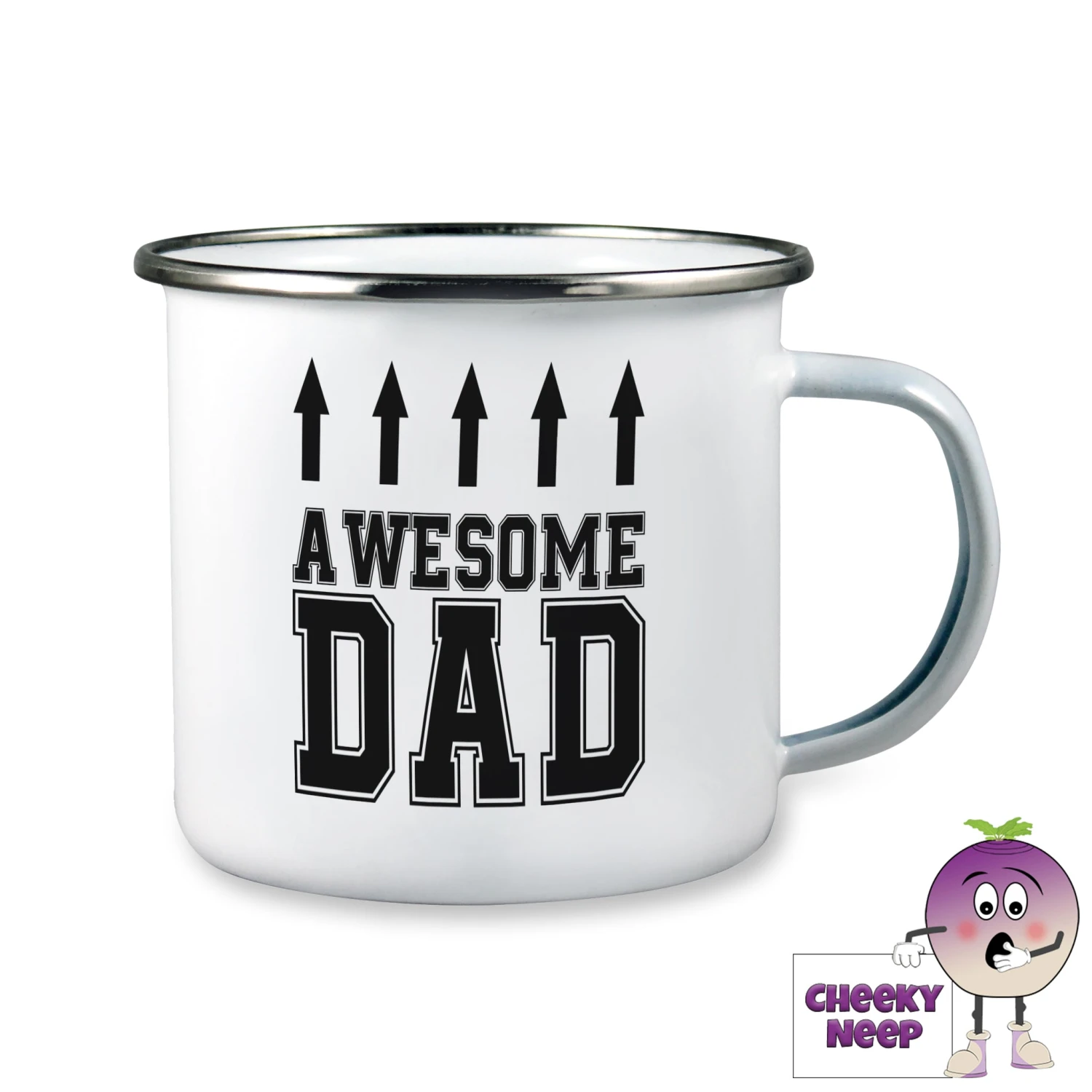 Enamel Camping Mug Showing "Awesome Dad" 3 Enamel Camping Mug Showing "Awesome Dad"