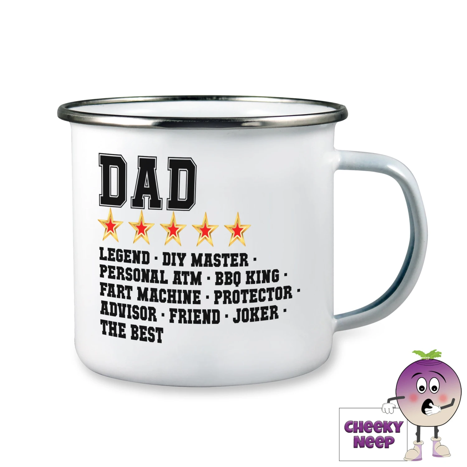 Enamel Camping Mug Saying "Dad ***** Legend ..." 3 Enamel Camping Mug Saying "Dad ***** Legend ..."