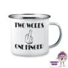 Enamel Camping Mug Showing "Two Words One Finger" -CheekyNeep Store 10oz enamel camping mug two words one finger CN 0003 0004 by cheekyneep.com