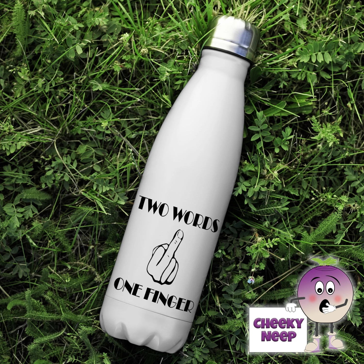 500ml Insulated Thermal Flask Showing "Two Words One Finger" 3 500ml Insulated Thermal Flask Showing "Two Words One Finger"