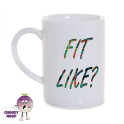 8oz Porcelain Mug Saying "Fit Like?" In Tartan Text