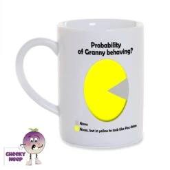8oz Porcelain Mug Saying "Probability Of Granny Behaving?"