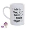 8oz Porcelain Mug Saying "Wish I Had More Middle Fingers"