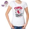 Cupid Rhymes With Stupid Tee -CheekyNeep Store White tee woman cupid rhymes with stupid CN 0019 0349 by cheekyneep.com