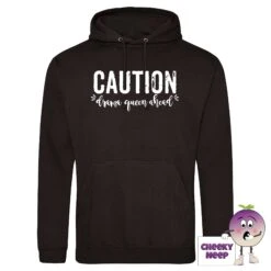 Caution Drama Queen Hoodie -CheekyNeep Store caution drawa queen black hoodie