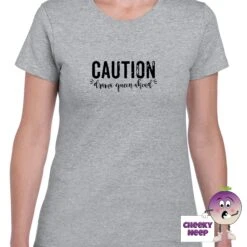Caution Drama Queen Ahead Tee -CheekyNeep Store cautiondramaqueenaheadteewomangrey