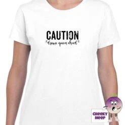 Caution Drama Queen Ahead Tee -CheekyNeep Store cautiondramaqueenaheadteewomanwhite