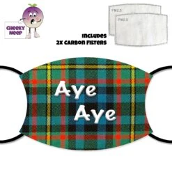 CheekyNeep Store 33 "Aye Aye" Tartan Face Cover With Filters