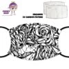 Black And White Roses Face Cover With Filters -CheekyNeep Store face cover black and white roses CN 0018 0138 by cheekyneep.com