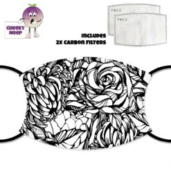 Black And White Roses Face Cover With Filters