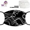 Black And White Swirls Face Cover With Filters -CheekyNeep Store face cover black and white swirls CN 0018 0139 by cheekyneep.com