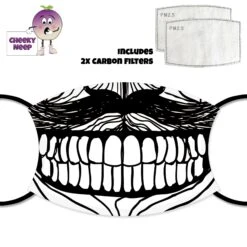 CheekyNeep Store 19 Black And White Teeth Face Cover With Filters