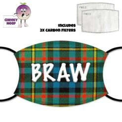 CheekyNeep Store 37 "Braw" Ghillies Tartan Face Cover With Filters