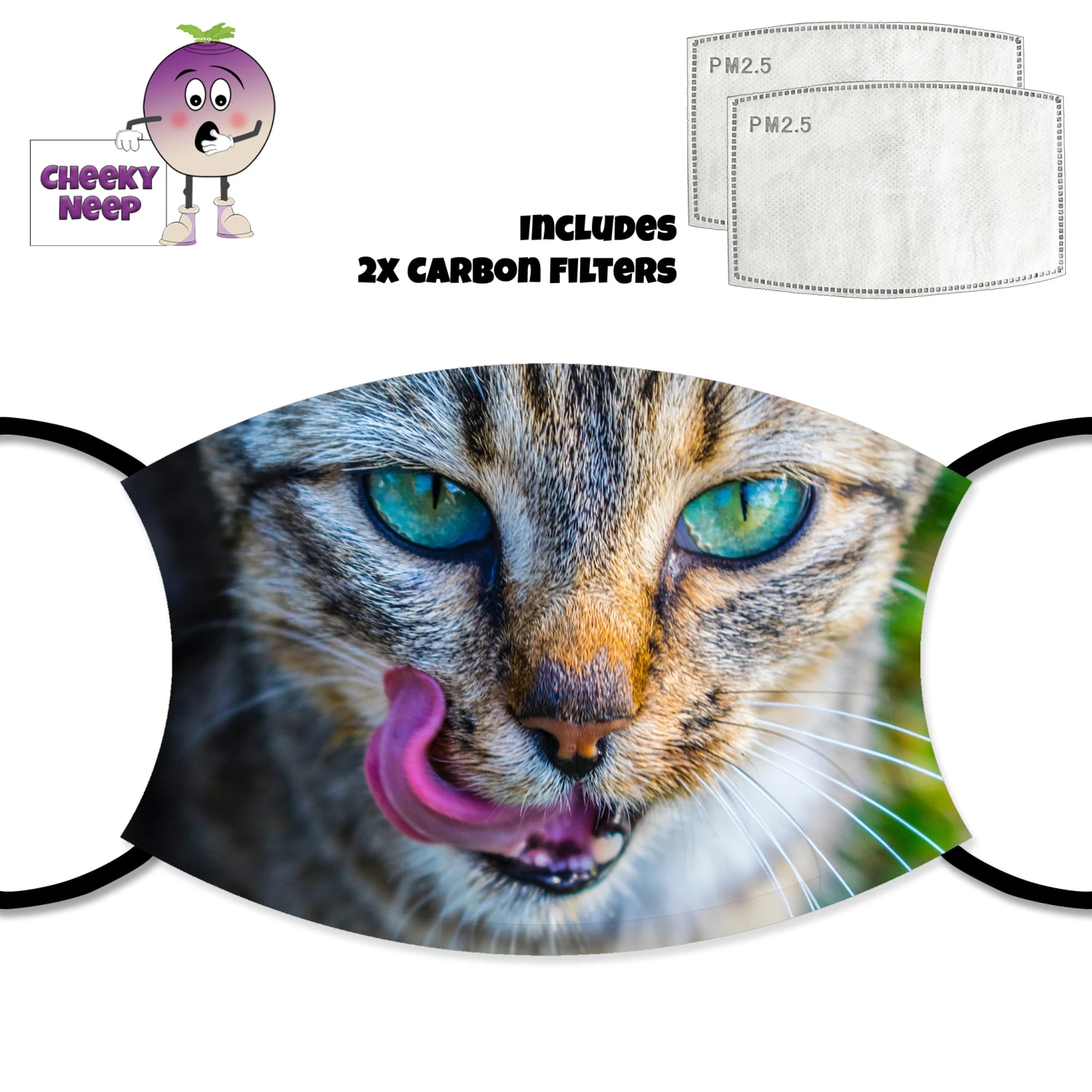 Cat Tongue Face Cover With Filters 2 Cat Tongue Face Cover With Filters