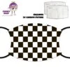 Black And White Checkerboard Face Cover With Filters -CheekyNeep Store face cover checkerboard CN 0018 0143 by cheekyneep.com