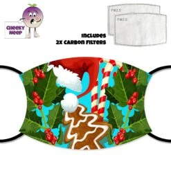 Candy Cane And Gingerbread Face Cover With Filters