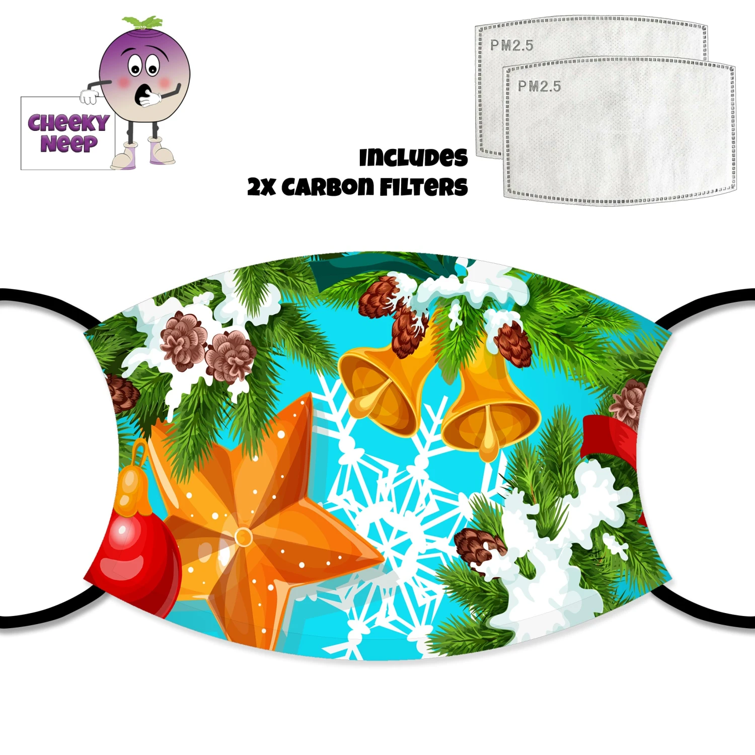 Star And Bell Face Cover With Filters 3 Star And Bell Face Cover With Filters