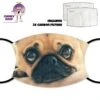 Pug Dog Face Cover With Filters -CheekyNeep Store face cover dog pug CN 0018 0125 by cheekyneep.com