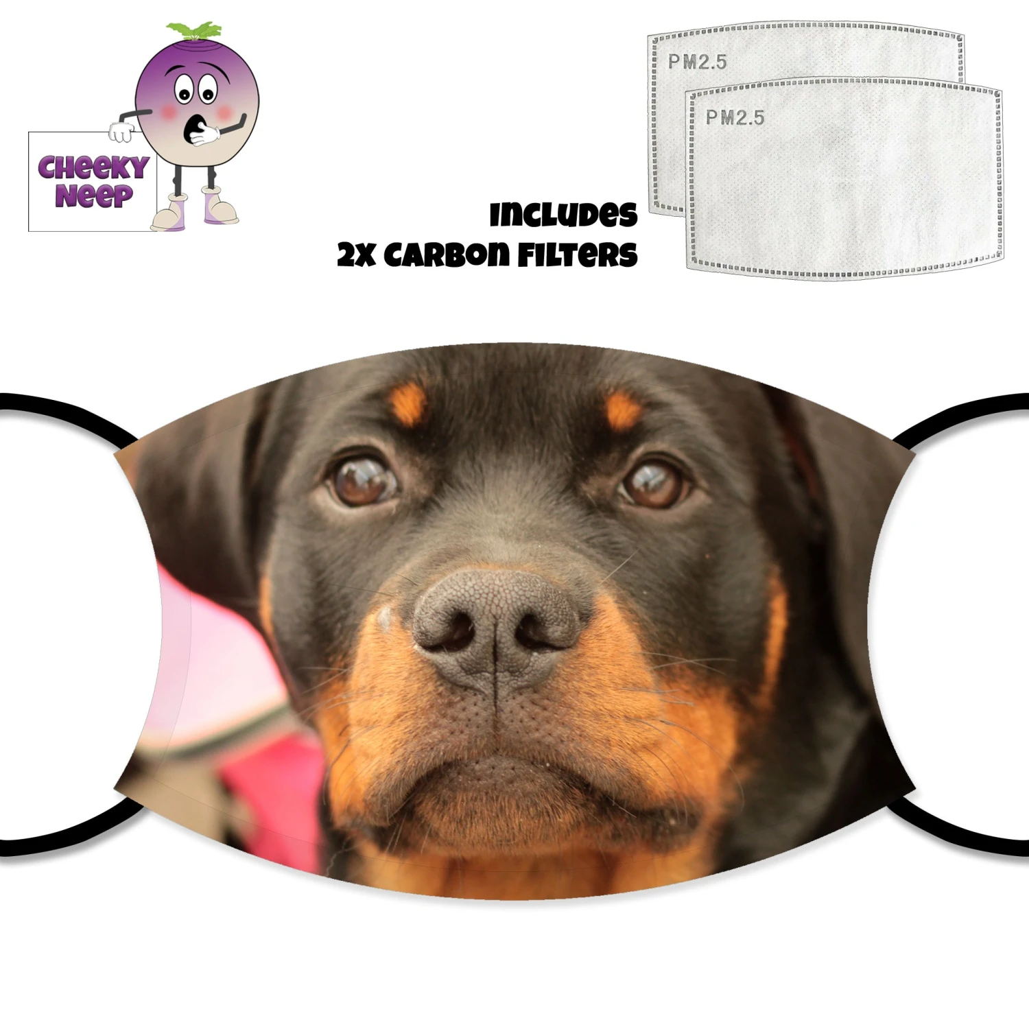 Rottweiler Dog Face Cover With Filters 3 Rottweiler Dog Face Cover With Filters