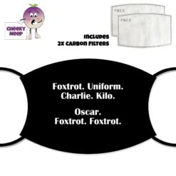 Foxtrot Uniform Charlie Kilo Print Face Cover With Filters