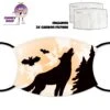 Howling Wolf 2 Face Cover With Filters -CheekyNeep Store face cover halloween howling wolf 2 CN 0018 0237 by cheekyneep.com