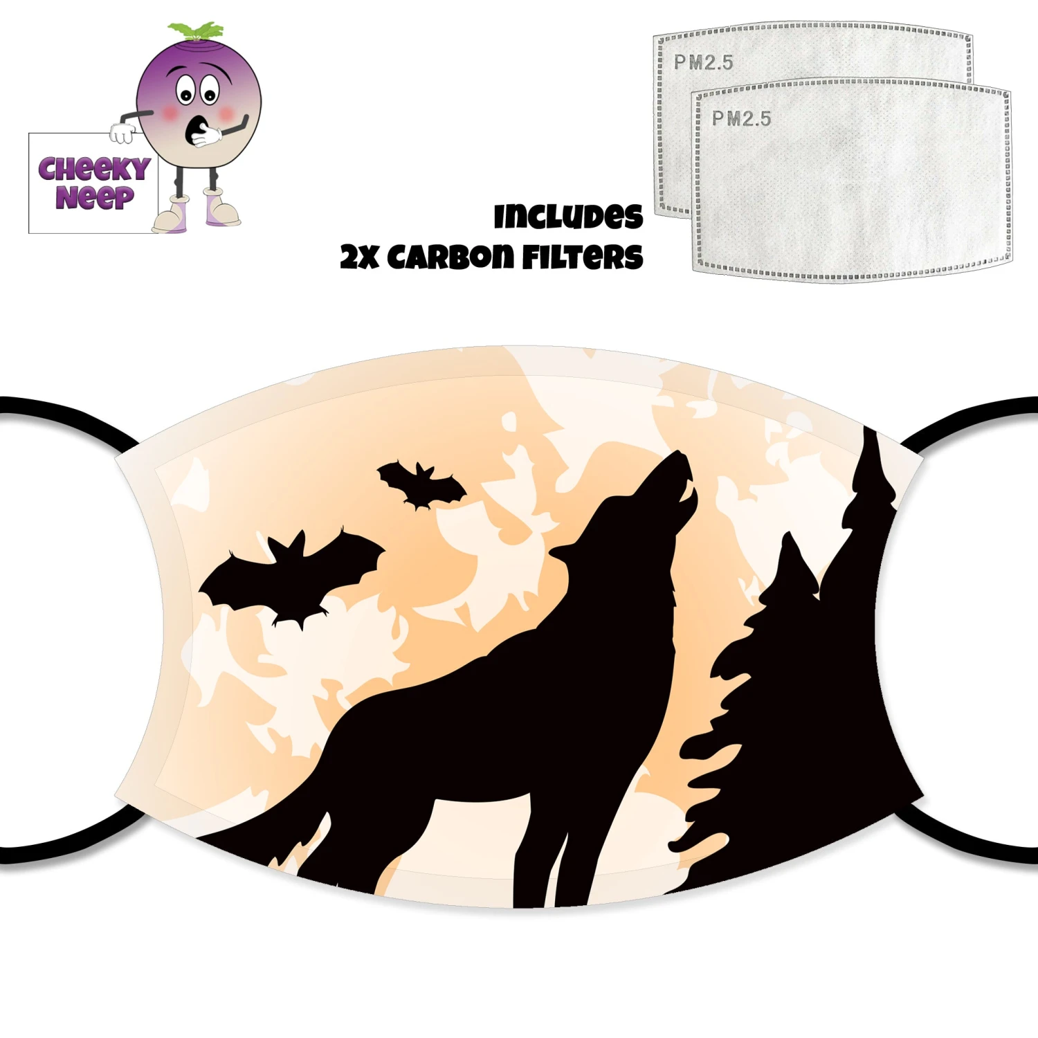 Howling Wolf 2 Face Cover With Filters 3 Howling Wolf 2 Face Cover With Filters