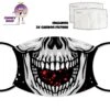Skeletal Mouth Cover With Filters -CheekyNeep Store face cover halloween skeletal mouth CN 0018 0240 by cheekyneep.com