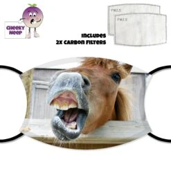 CheekyNeep Store 49 "Mmmwooaa" Horse Face Cover With Filters