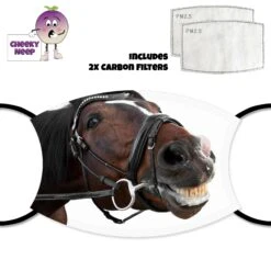CheekyNeep Store 43 "Cheese" Horse Face Cover With Filters