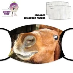 CheekyNeep Store 53 "You Said What?" Horse Face Cover With Filters