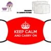 Keep Calm And Carry On Red Face Cover With Filters -CheekyNeep Store face cover keep calm carry on red CN 0018 0189 by cheekyneep.com