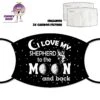 I Love My German Shepherd In Black Face Cover With Filters -CheekyNeep Store face cover love my german shepherd moon black CN 0018 0132 by cheekyneep.com