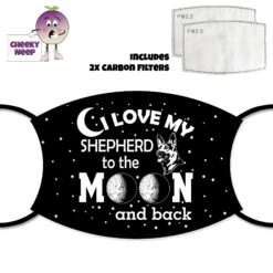 I Love My German Shepherd In Black Face Cover With Filters