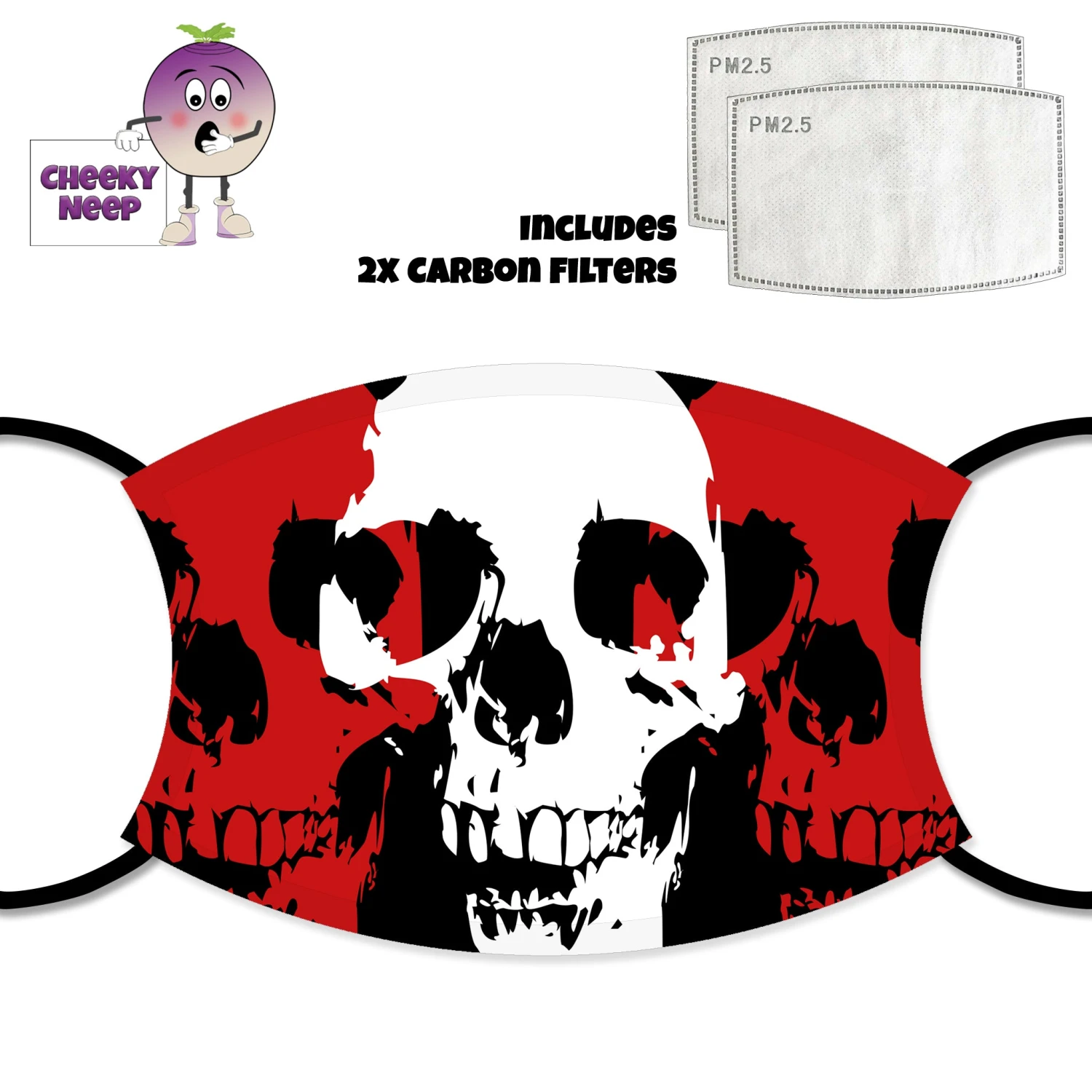 Skull Face Cover With Filters 3 Skull Face Cover With Filters