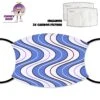 Wavy Blue Lines Face Cover With Filters -CheekyNeep Store face cover wavy blue lines CN 0018 0194 by cheekyneep.com
