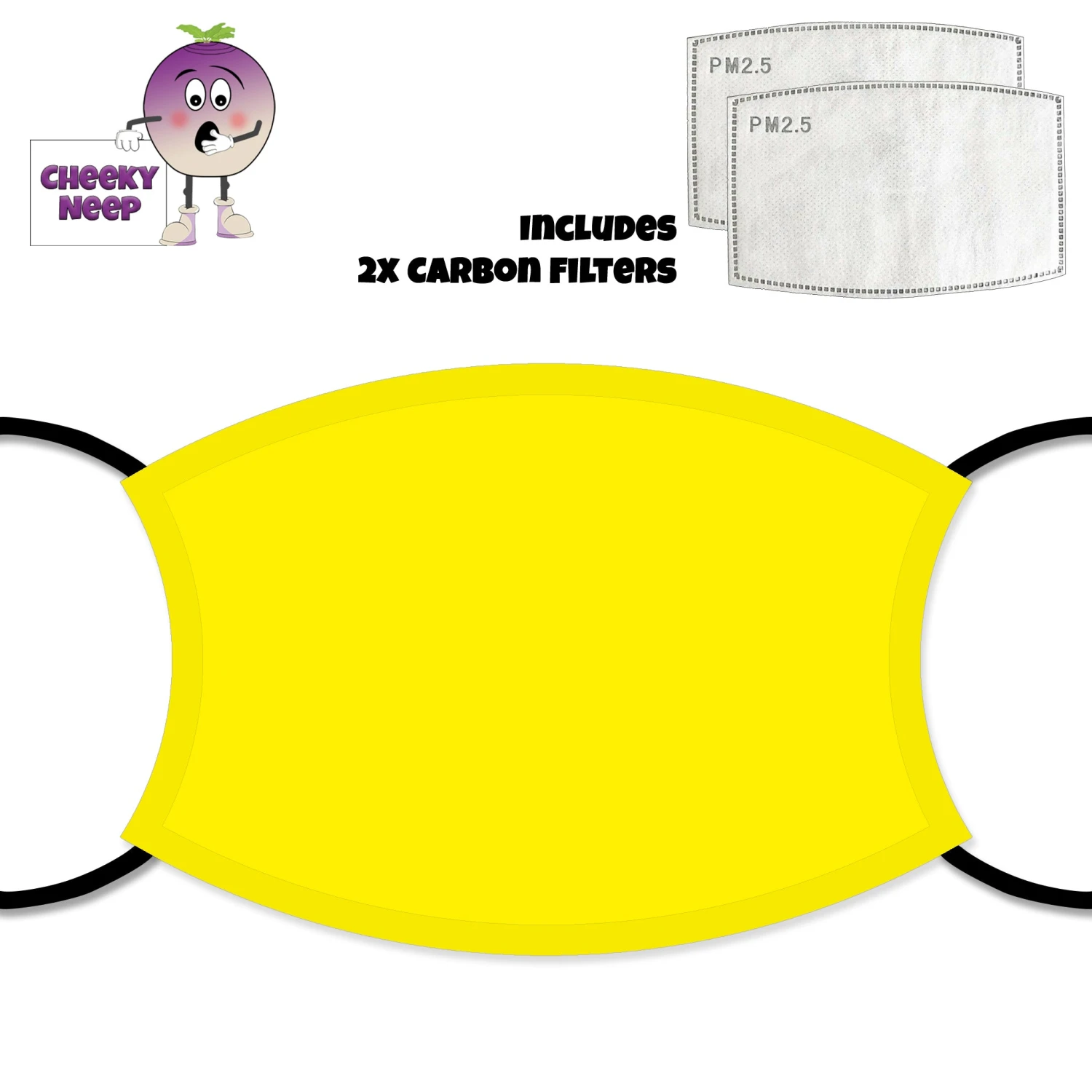 Yellow Coloured Face Cover With Filters 3 Yellow Coloured Face Cover With Filters