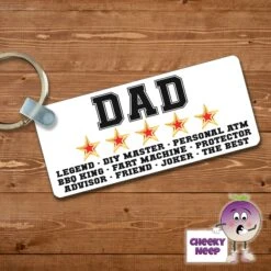 Rectangular Keyring Showing "Dad ***** Legend..."