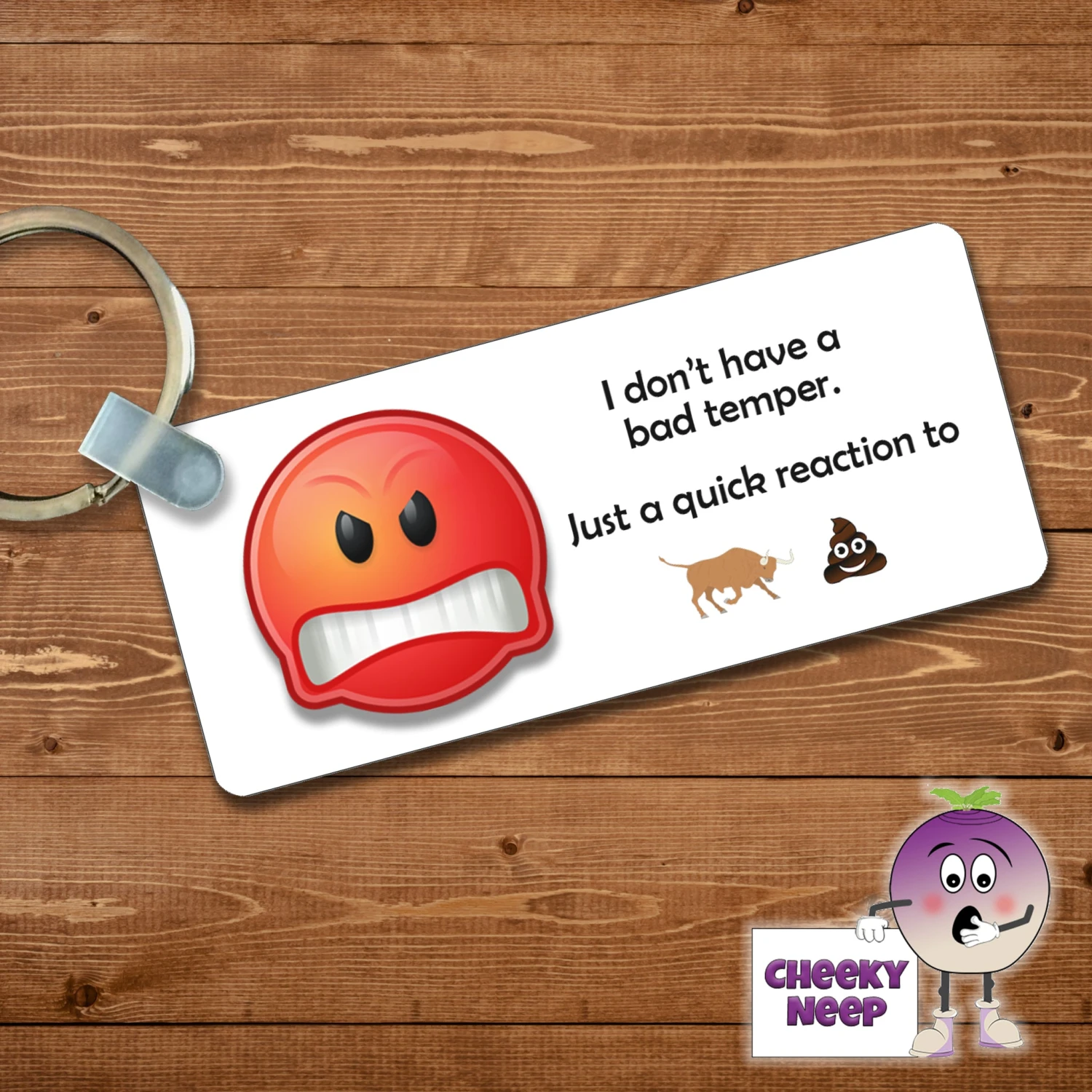 Rectangular Keyring Showing "I Don't Have A Bad Temper..." 3 Rectangular Keyring Showing "I Don't Have A Bad Temper..."