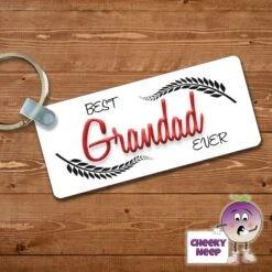 Rectangular Keyring Showing "Best Grandad Ever"