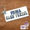 Rectangular Keyring Showing "Dinna Fash Yersel" White -CheekyNeep Store rectangular plastic two sided keyring dinna fash yersel CN 0008 0022 by cheekyneep.com