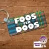 Rectangular Keyring Showing "Foos Yer Doos" Tartan -CheekyNeep Store rectangular plastic two sided keyring foos yer doos reverse CN 0008 0026 by cheekyneep.com