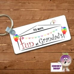Rectangular Keyring Showing "It's More Fun At Grandad's"