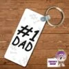 Rectangular Keyring Showing "#1 Dad" -CheekyNeep Store rectangular plastic two sided keyring number one dad CN 0008 0057 by cheekyneep.com