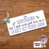 Rectangular Keyring Showing "I'm Retired But... Pain In The Ass" -CheekyNeep Store rectangular plastic two sided keyring retired pain ass CN 0008 0002 by cheekyneep.com