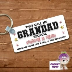 Rectangular Keyring Showing "They Call Me Grandad Because.."