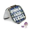Compact Mirror Saying "Dinna Fash Yersel" Tartan -CheekyNeep Store square compact mirror dinna fash yersel reverse CN 0015 0028 by cheekyneep.com