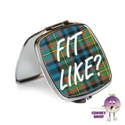 Compact Mirror Saying "Fit Like?" In Tartan